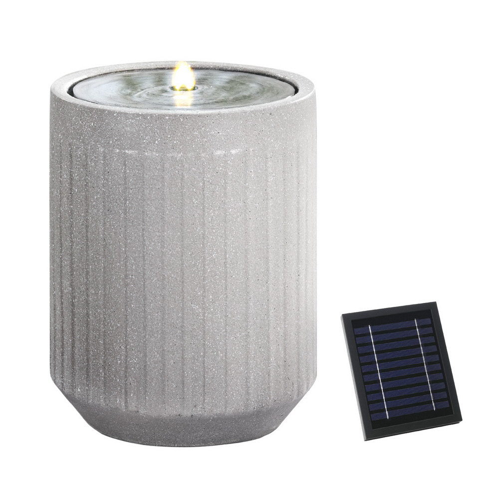 Gardeon Solar Water Fountain Outdoor Feature with LED Lights Beige