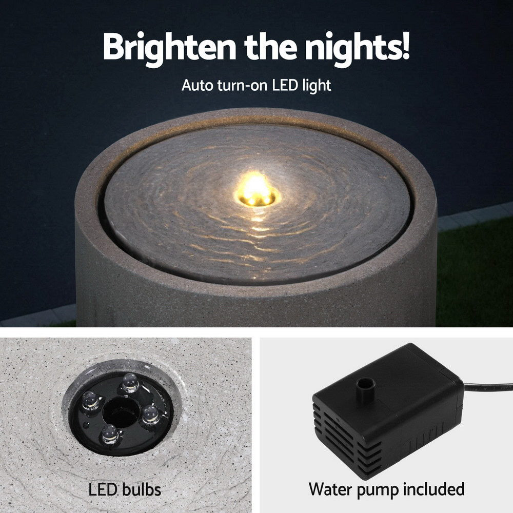 Gardeon Outdoor Solar Fountain Water Feature LED Lights Beige