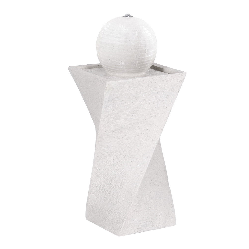 Gardeon 85CM Solar Bird Bath Fountain LED Lights Cream