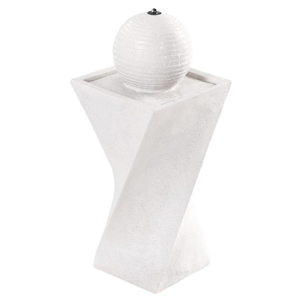 Gardeon 85CM Solar Bird Bath Fountain LED Lights Cream