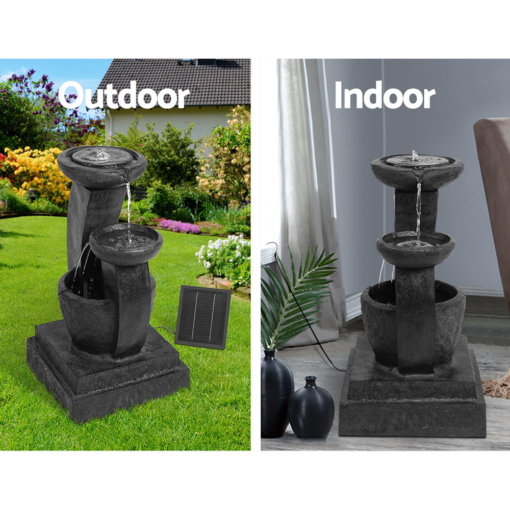 Gardeon 70CM 3-Tier Mushroom Solar Water Fountain LED Light