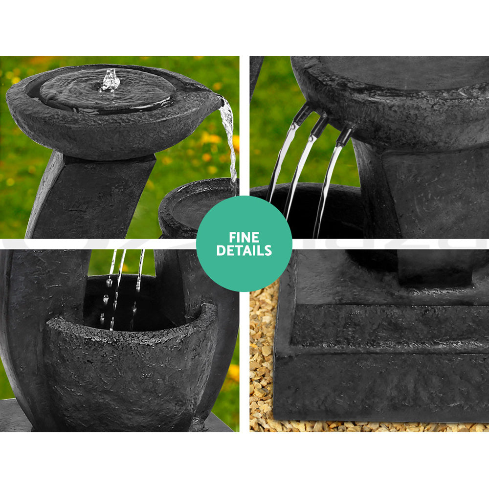 Gardeon 70CM 3-Tier Mushroom Solar Water Fountain LED Light