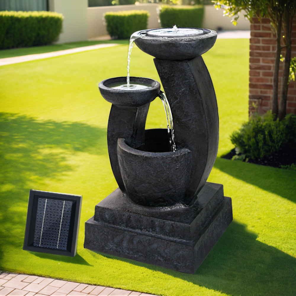Gardeon 70CM 3-Tier Mushroom Solar Water Fountain LED Light