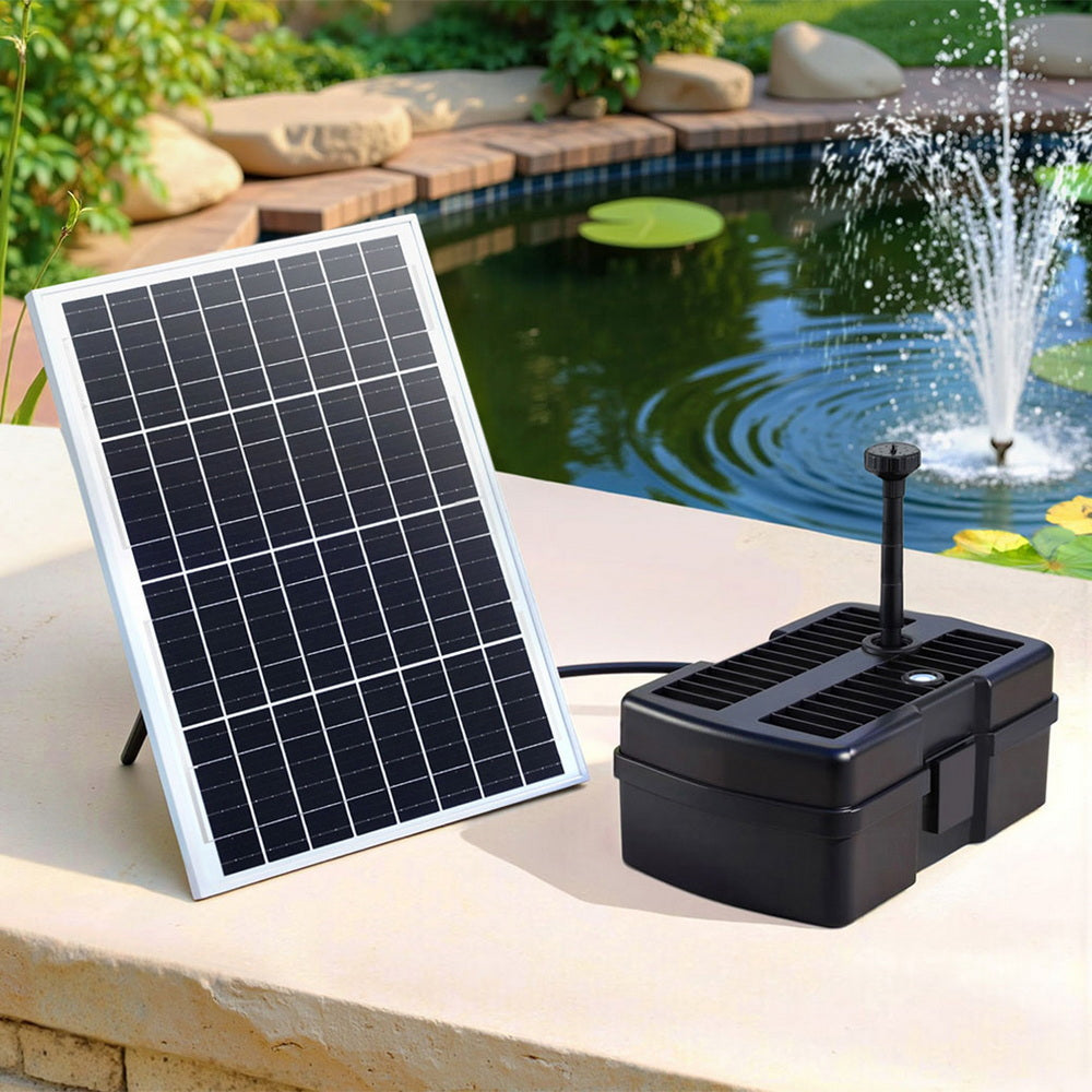 Gardeon Solar Submersible Pond Fountain Pump with Filter Box 6ft