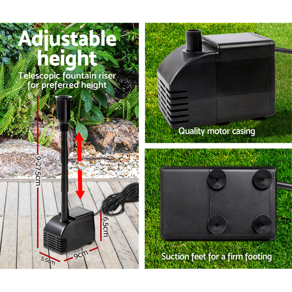 Gardeon Submersible Solar Pond Pump Fountain Kit 7.2FT 2 Panels