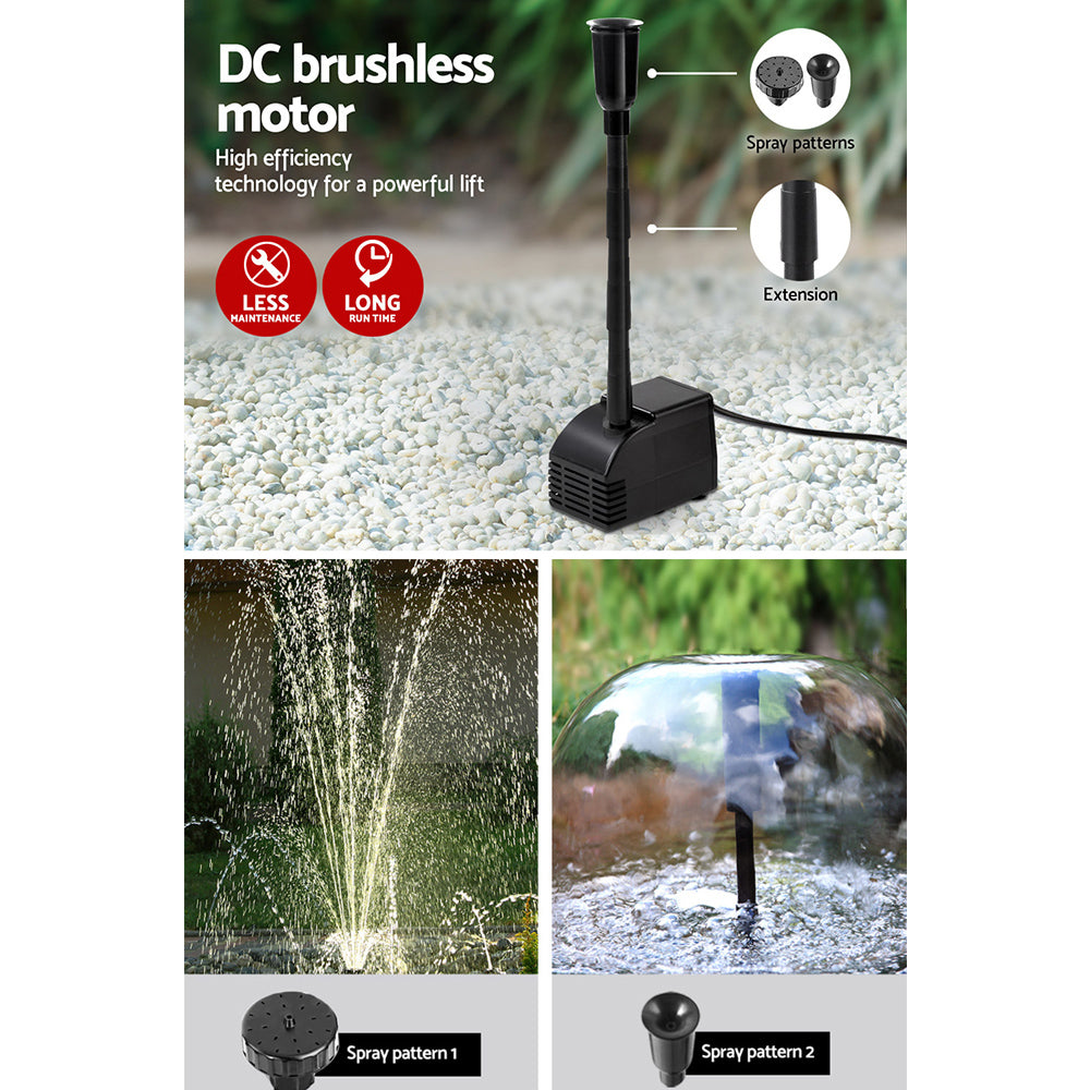 Gardeon Submersible Solar Pond Pump Fountain Kit 7.2FT 2 Panels