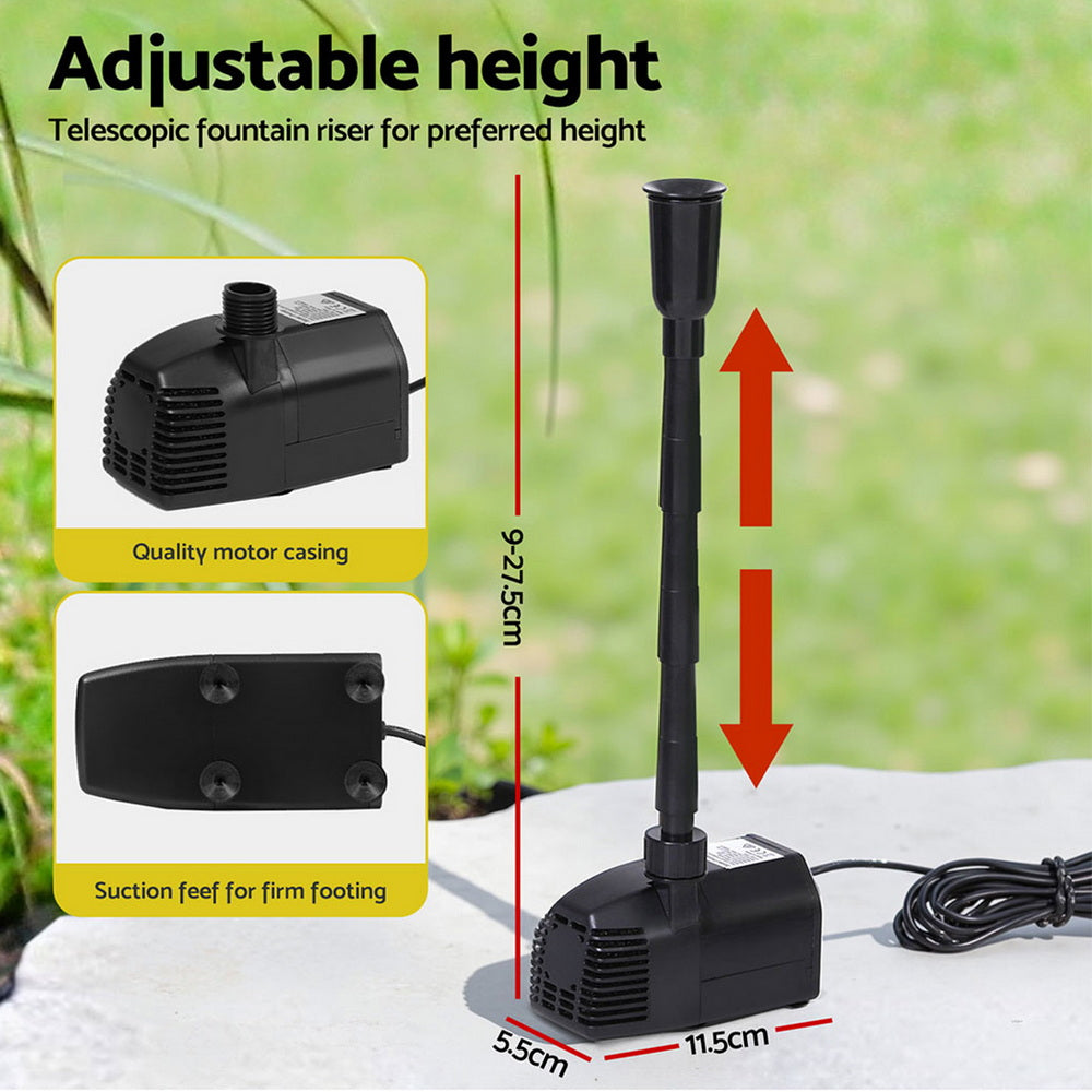 Gardeon 1600L/H Solar Pond Pump Kit Submersible Water Fountain 2 Panels