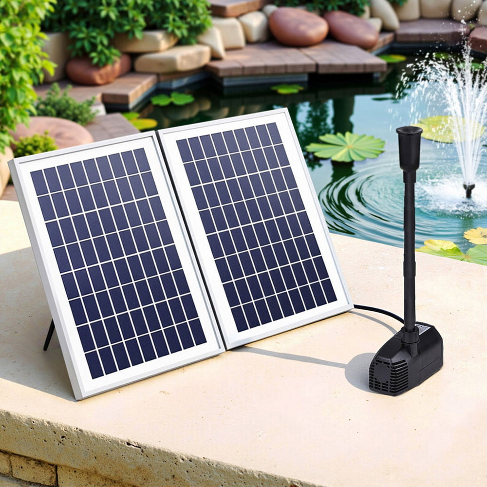 Gardeon 1600L/H Solar Pond Pump Kit Submersible Water Fountain 2 Panels