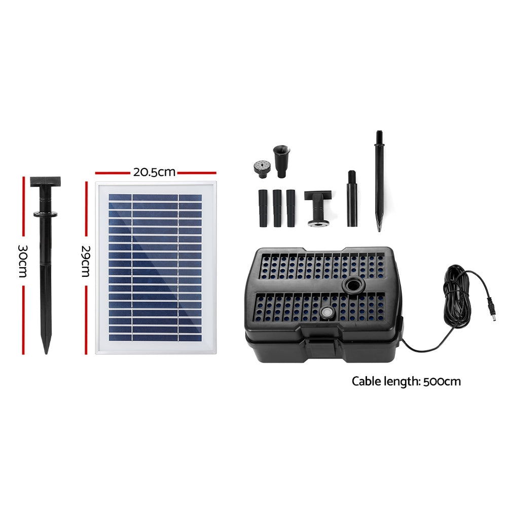 Gardeon 4.6FT Solar Pond Pump with Filter Box