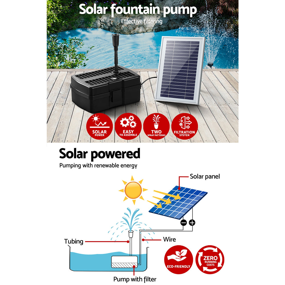 Gardeon 4.6FT Solar Pond Pump with Filter Box