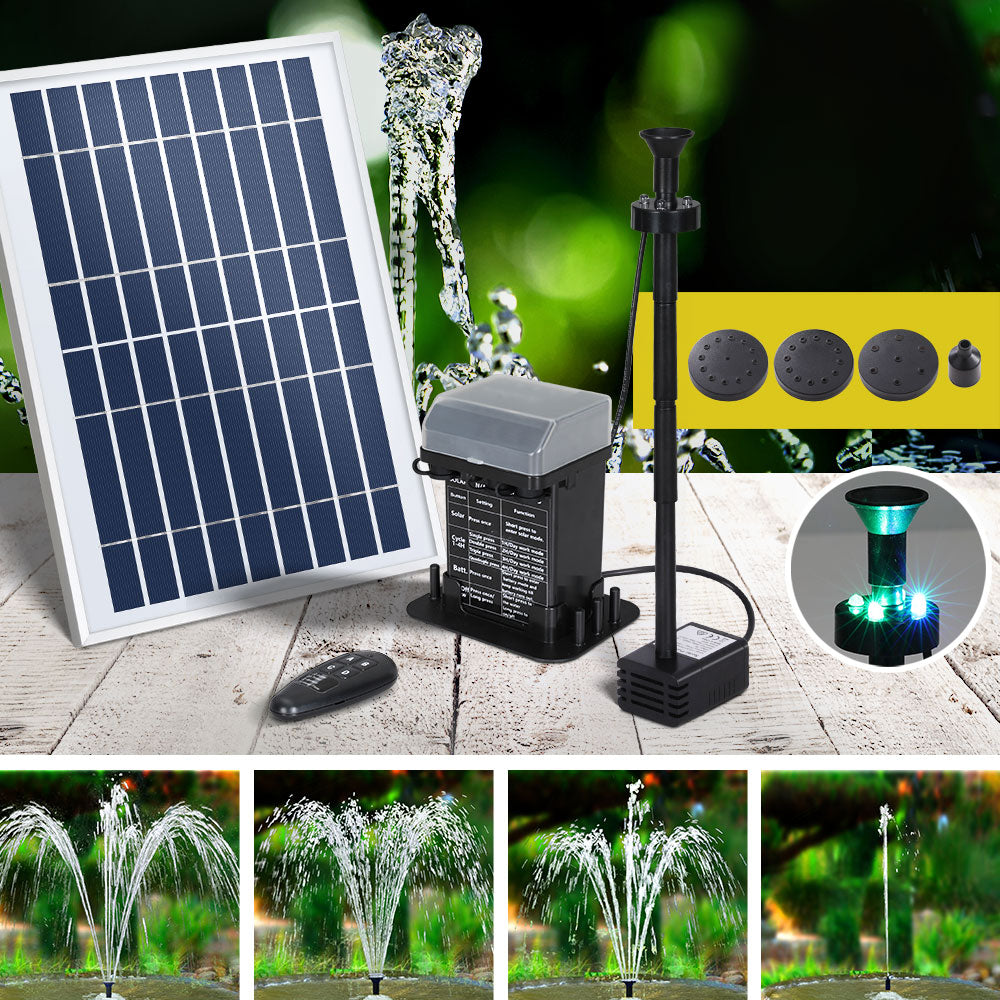 Gardeon Solar Pond Pump Submersible Fountain Kit LED Lights 5.2FT