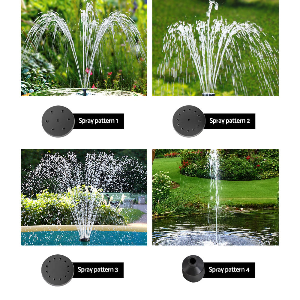 Gardeon Solar Water Fountain Pump Submersible LED Battery Kit 4.3FT