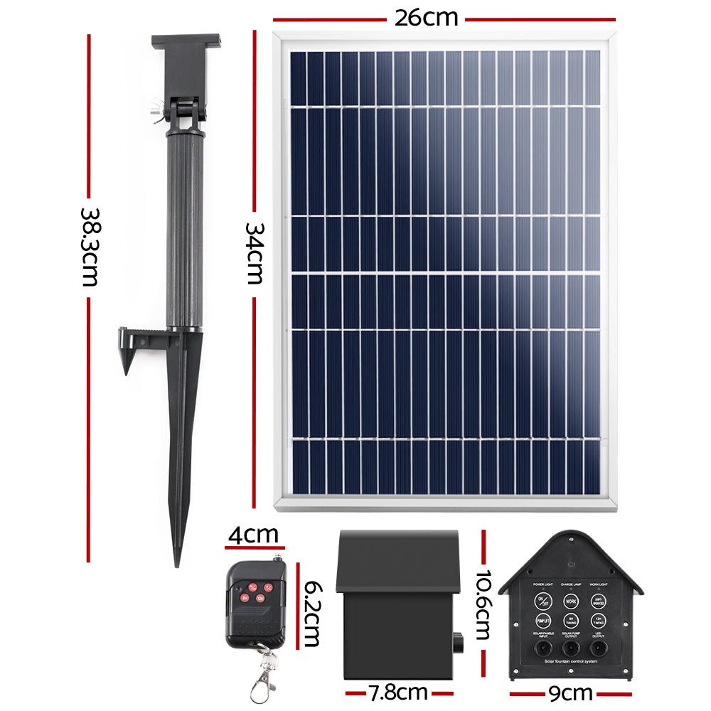 Gardeon Solar Pond Pump Kit 8.8ft LED Lights Multi-Coloured