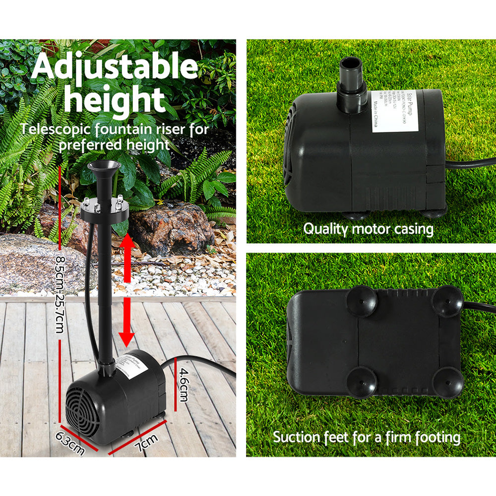 Gardeon Solar Pond Pump Kit 8.8ft LED Lights Multi-Coloured