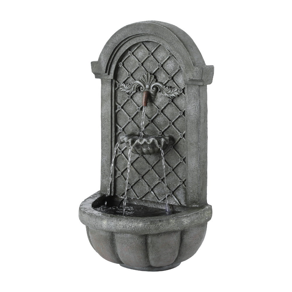 Gardeon 80CM Solar Fountain Wall Mount Garden Feature Grey