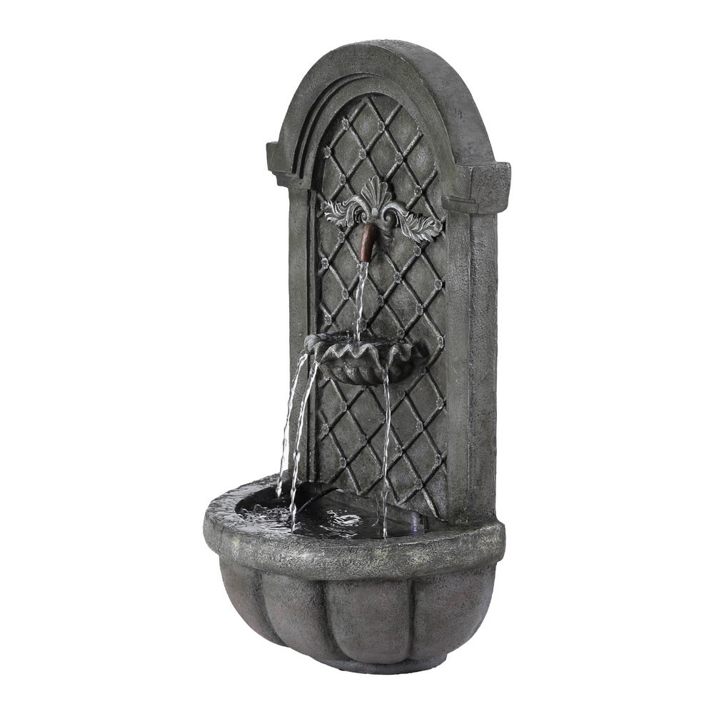 Gardeon 80CM Solar Fountain Wall Mount Garden Feature Grey