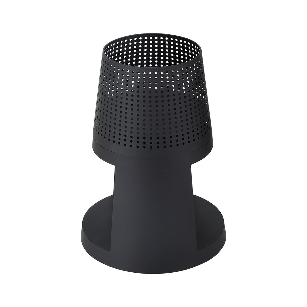 Grillz Outdoor Fire Pit Deep Bowl Iron Black