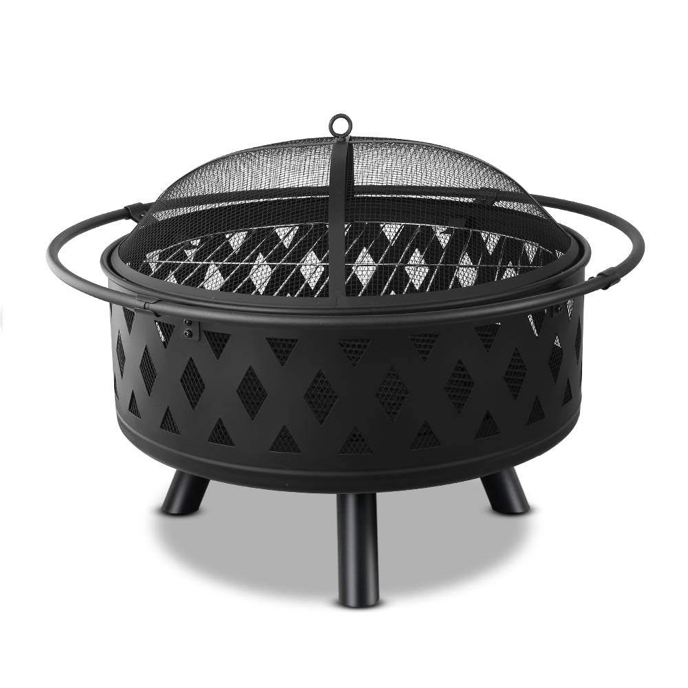 Grillz 2-in-1 Outdoor Fire Pit and BBQ Grill 82cm