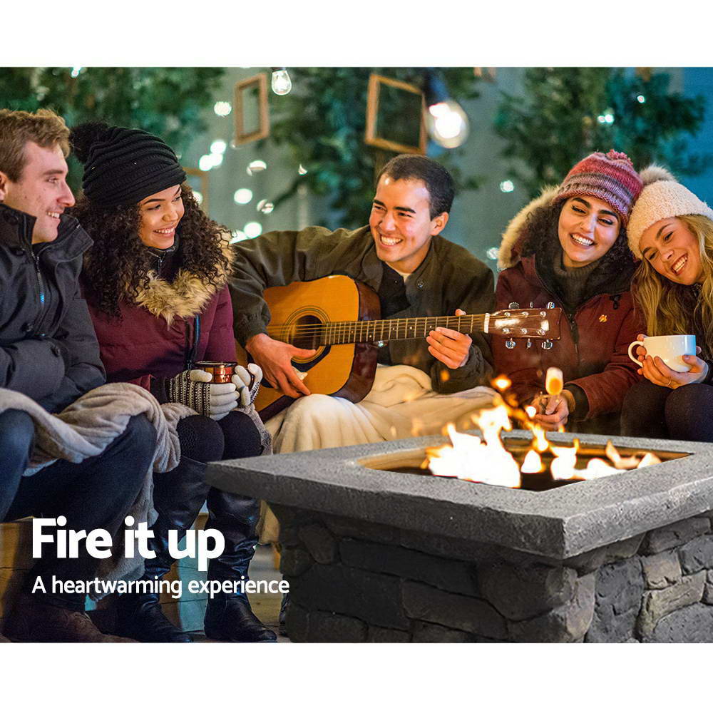 Cheswick 55cm Fire Pit Table Faux Stone