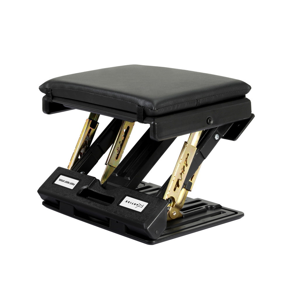 Artiss Adjustable Foot Rest Stool Black Massage Cushion Office