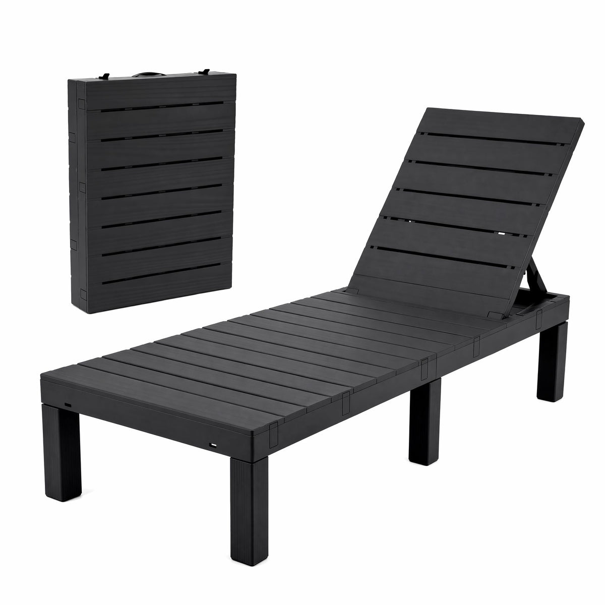 Gardeon Foldable Sun Lounger Outdoor Recliner Patio Chair Black