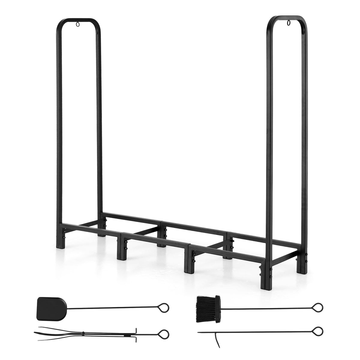 Gardeon Firewood Rack 120cm Log Storage Black
