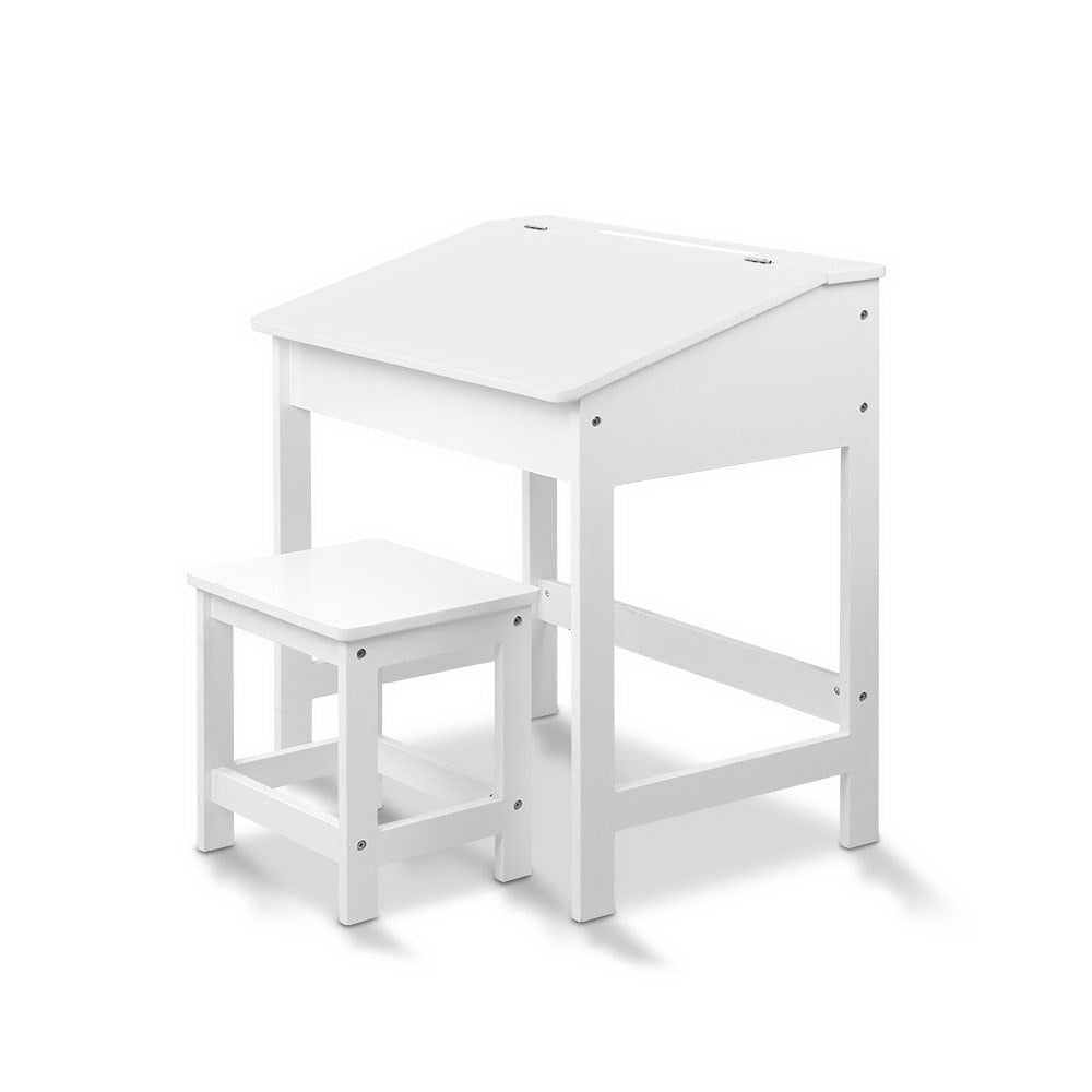 Keezi Kids Activity Desk Set Lift-Top White