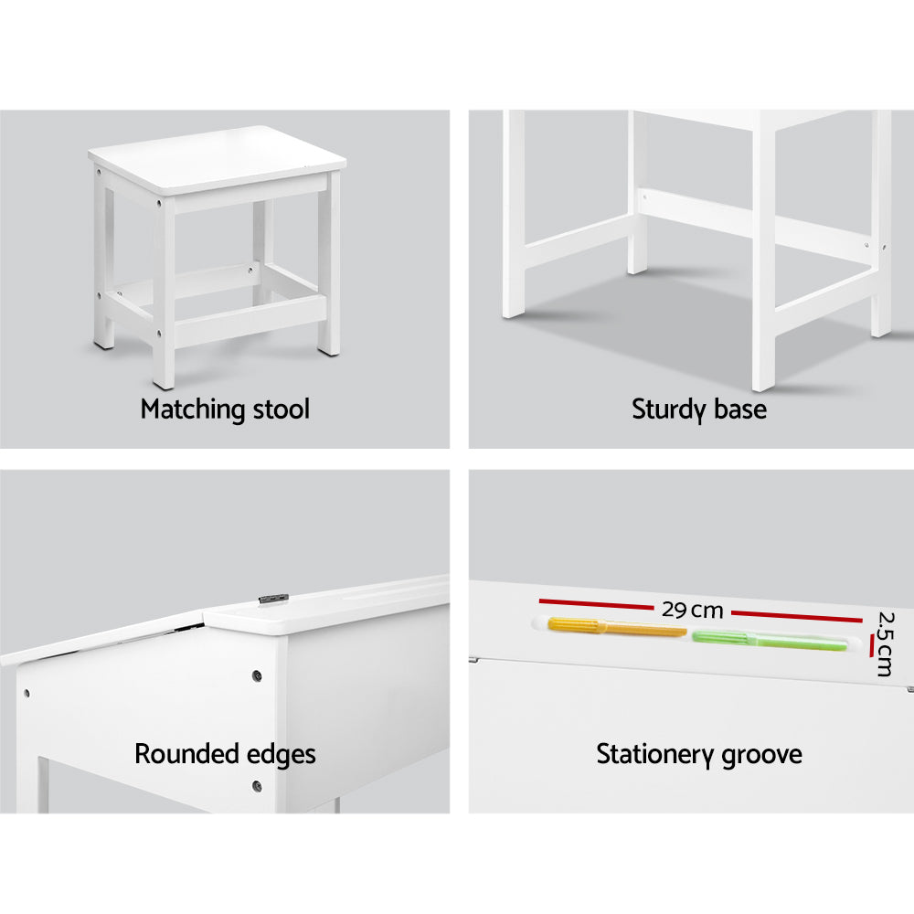 Keezi Kids Activity Desk Set Lift-Top White
