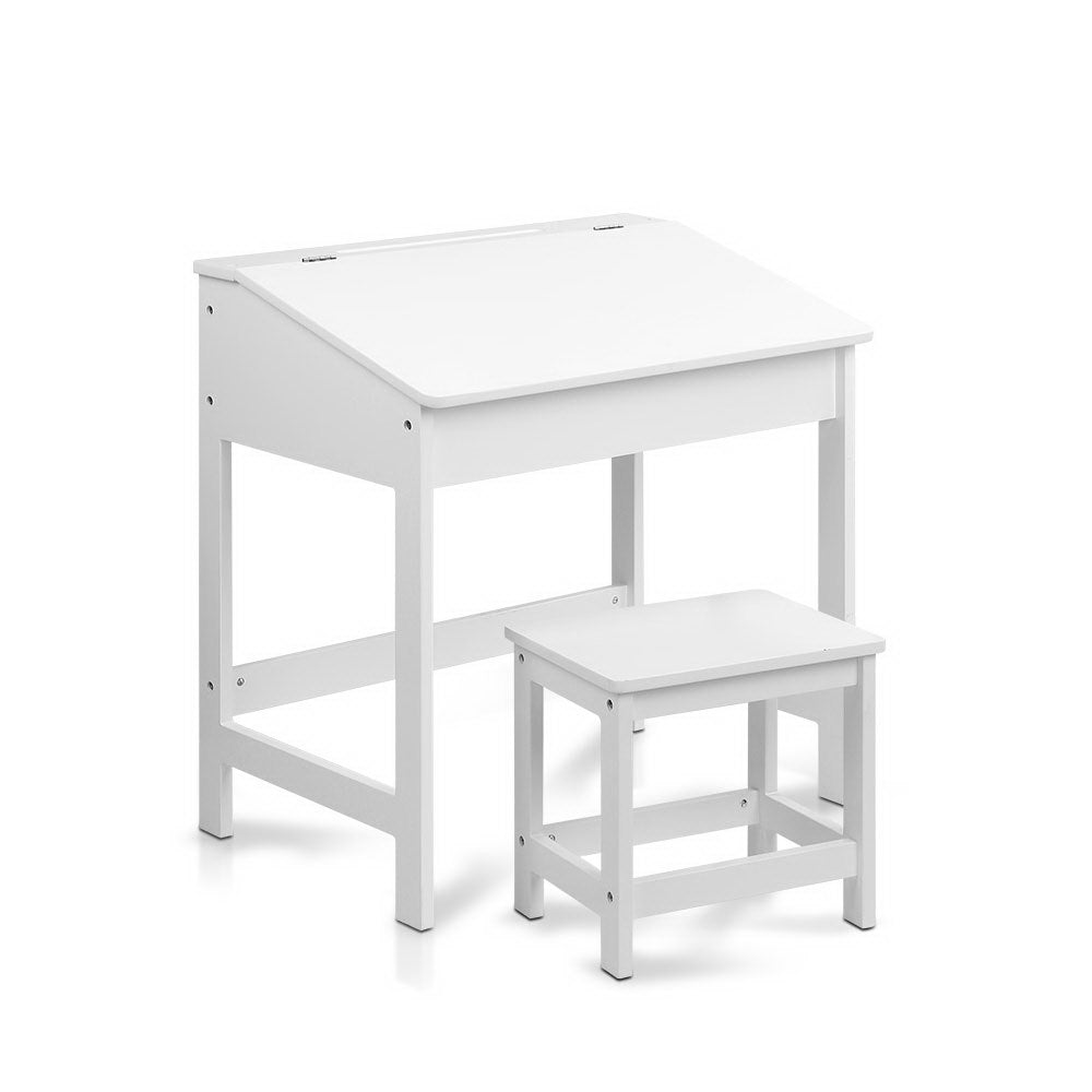 Keezi Kids Activity Desk Set Lift-Top White