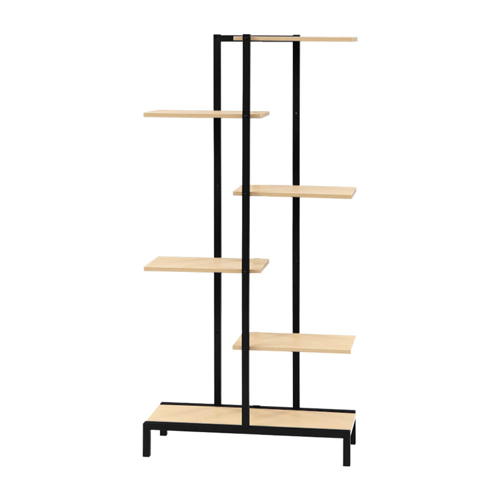 Zigzag 6-Tier Metal Plant Stand Natural