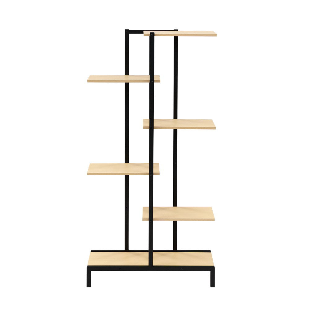 Zigzag 6-Tier Metal Plant Stand Natural