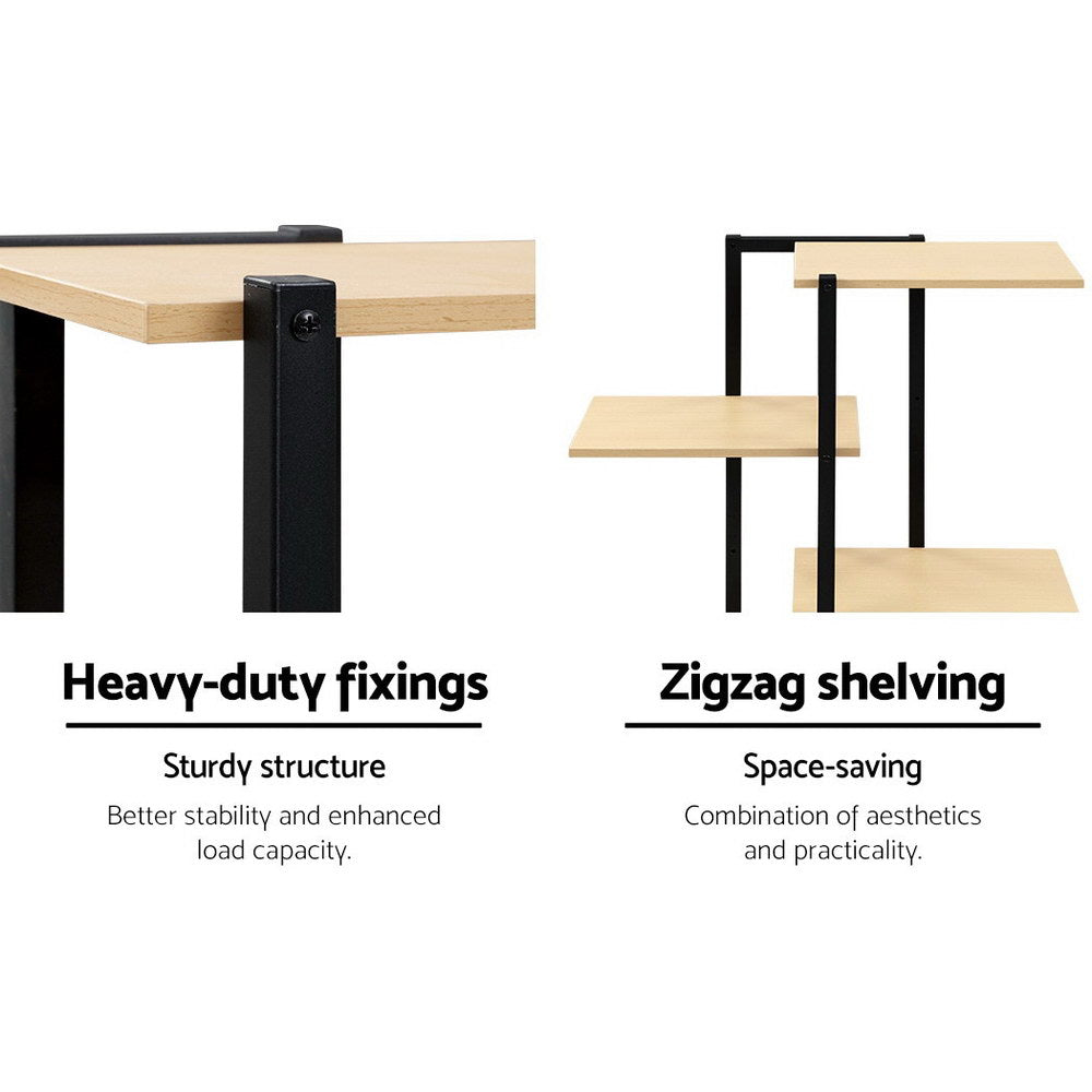 Zigzag 6-Tier Metal Plant Stand Natural