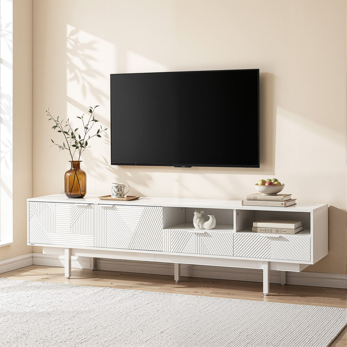Artiss 200cm TV Entertainment Unit with Drawers, White