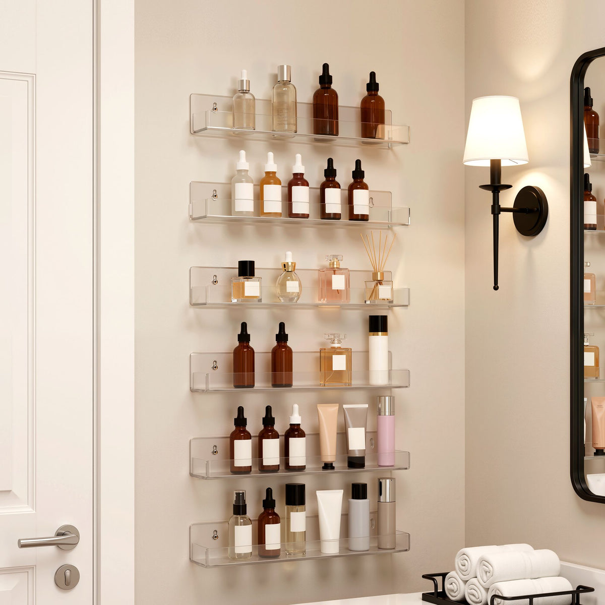 Artiss 6-Pack Clear Acrylic Floating Wall Shelves