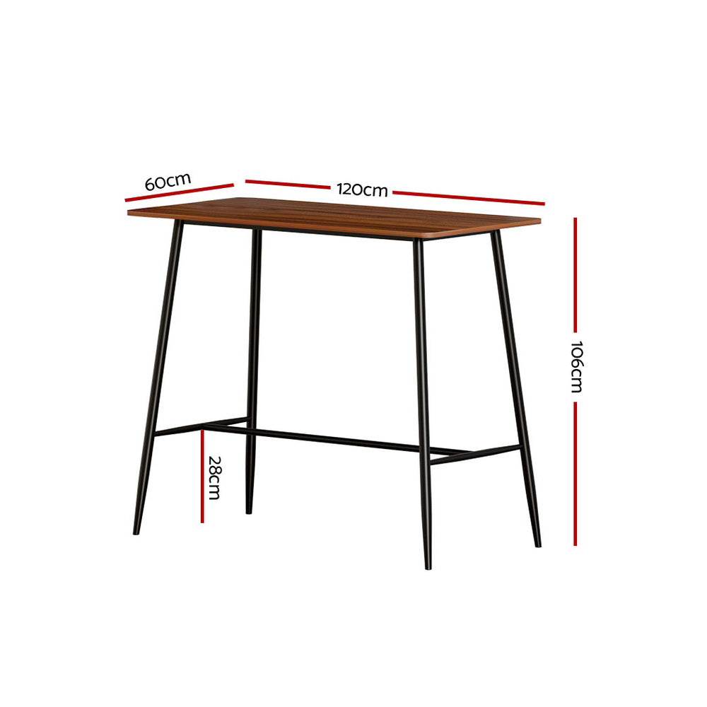 Halle 120cm Rectangular Bar Table Oak & Black