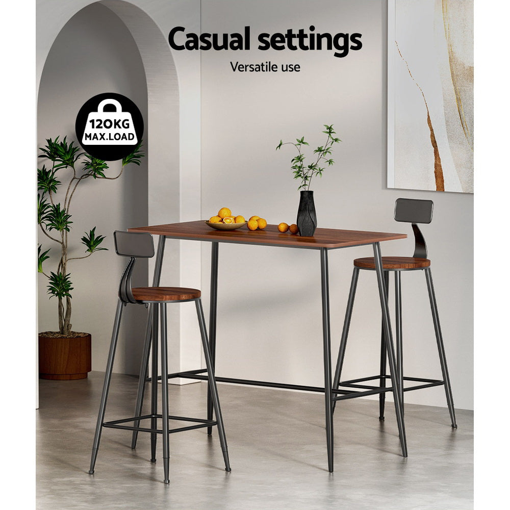 Halle 120cm Rectangular Bar Table Oak & Black