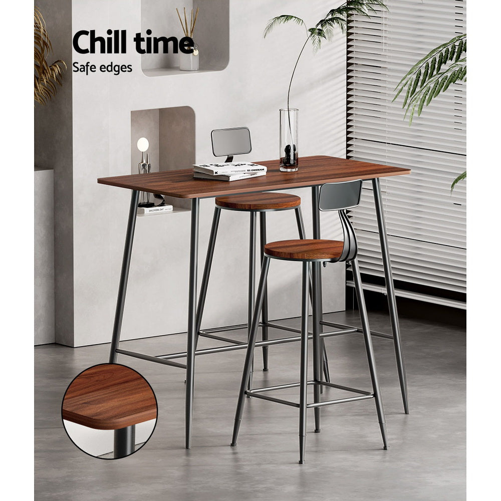 Halle 120cm Rectangular Bar Table Oak & Black
