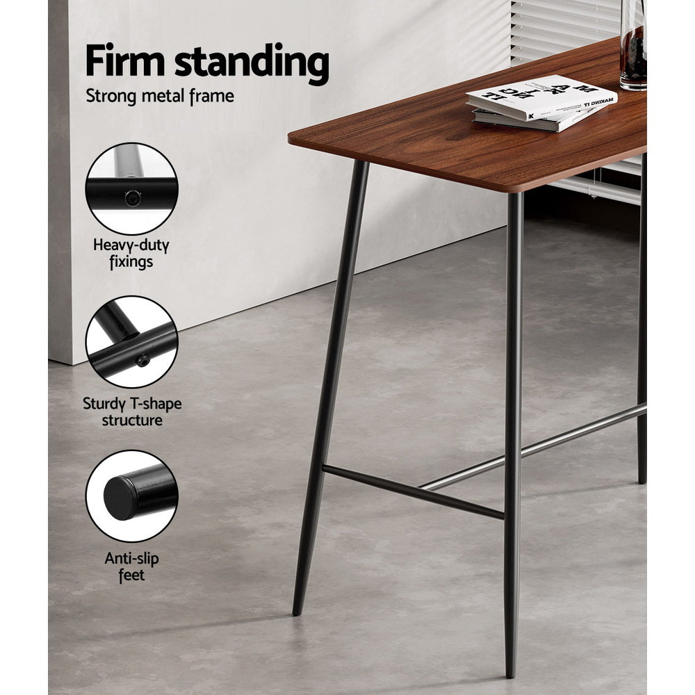 Halle 120cm Rectangular Bar Table Oak & Black