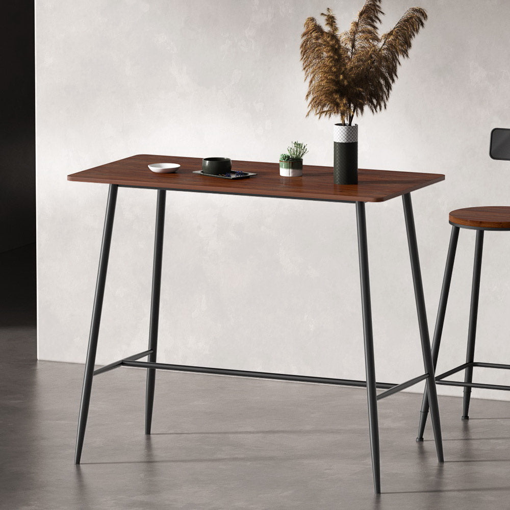 Halle 120cm Rectangular Bar Table Oak & Black