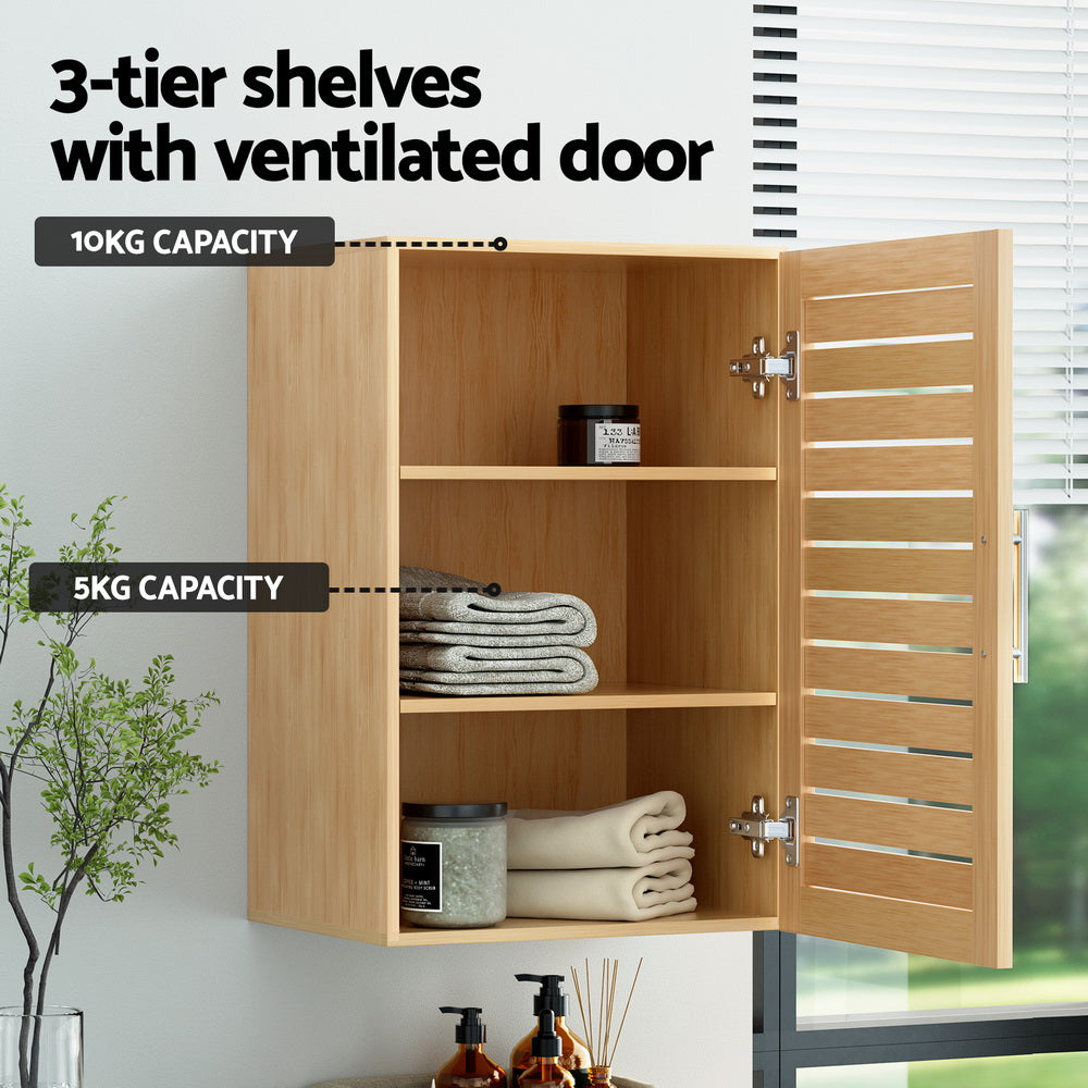 JILL 70cm Wall Mounted Bathroom Storage Cabinet Oak