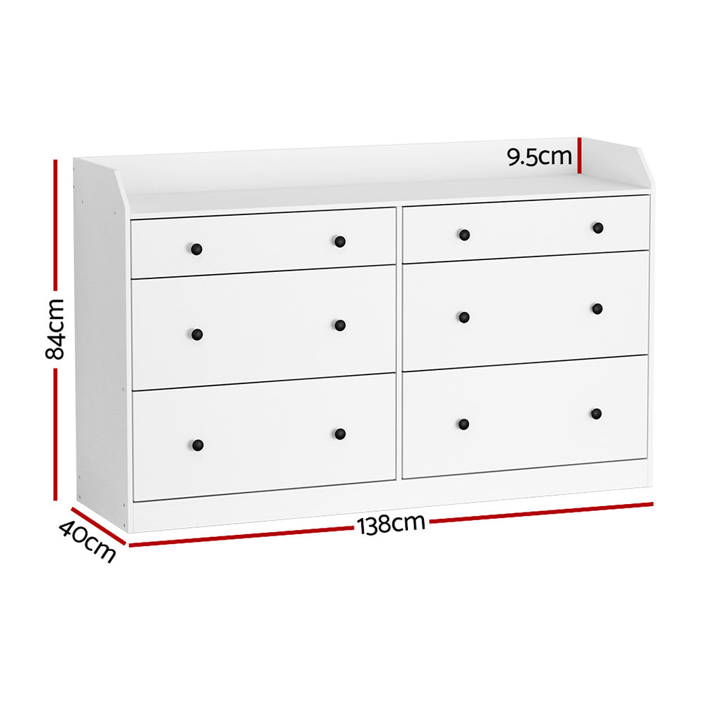 Pete 6-Drawer Chest White