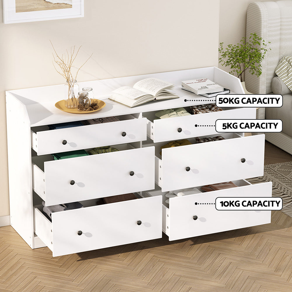 Pete 6-Drawer Chest White