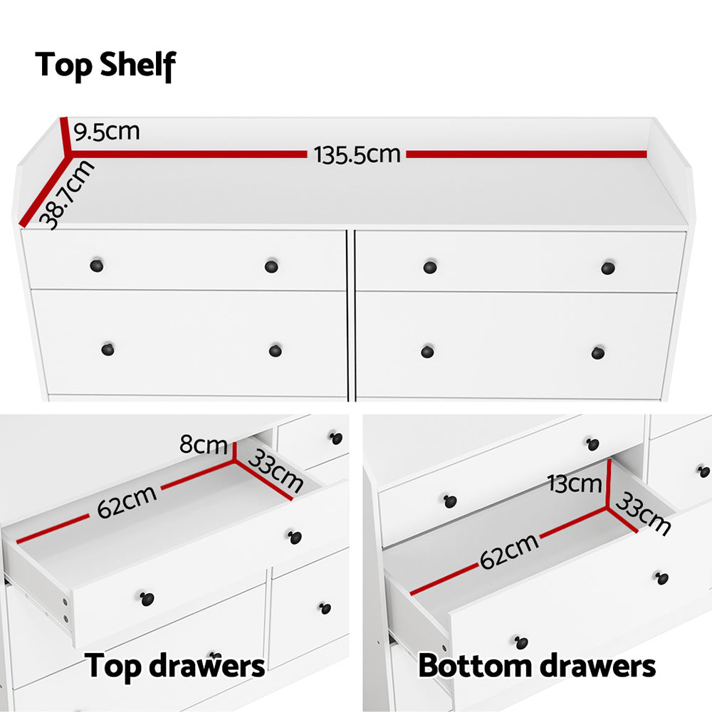 Pete 6-Drawer Chest White