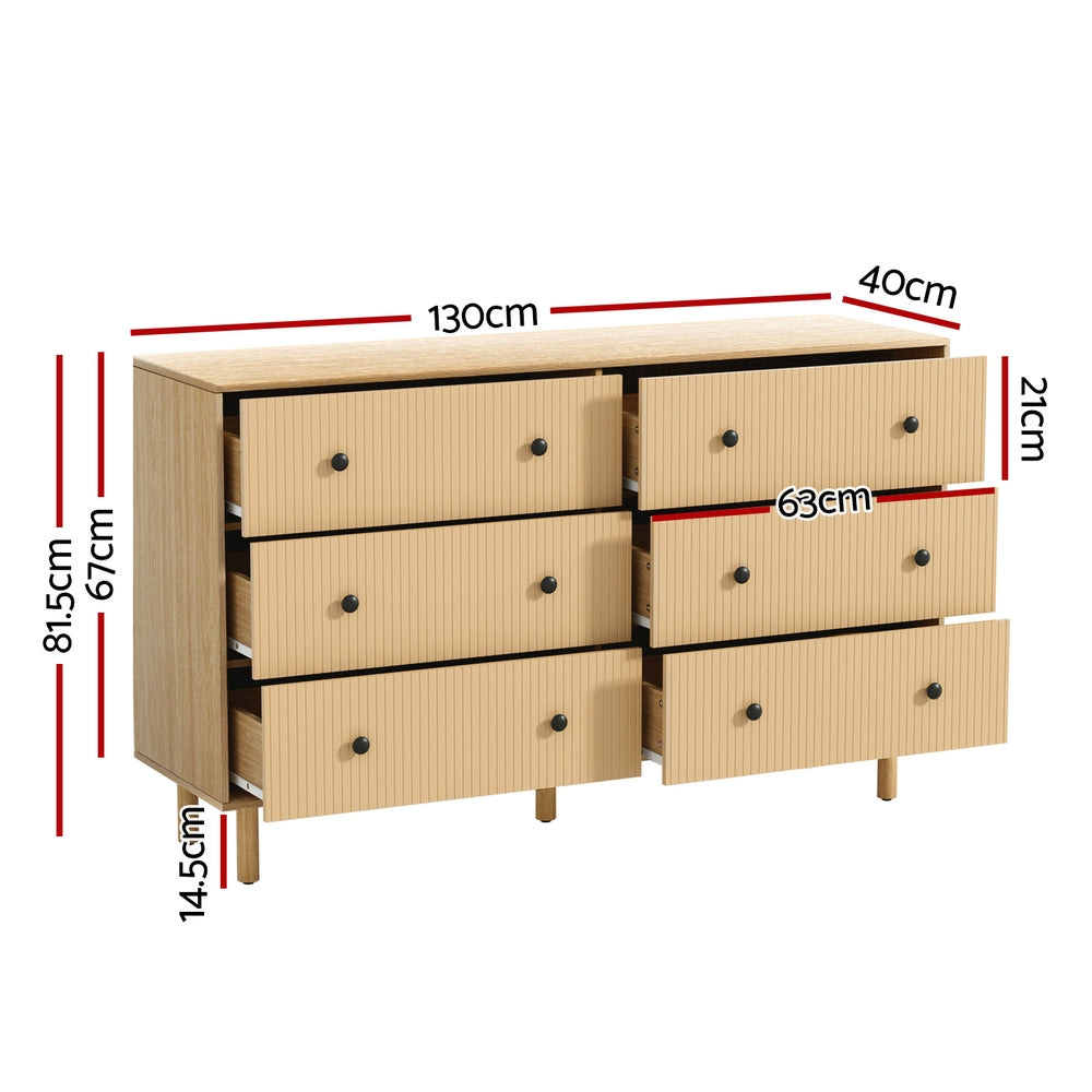 Ruth Tallboy 6-Drawer Chest Pine