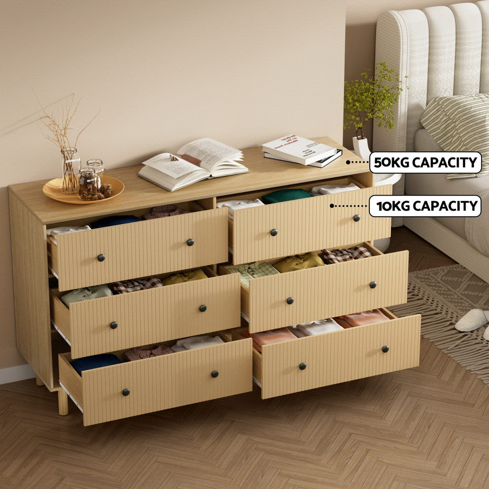 Ruth Tallboy 6-Drawer Chest Pine