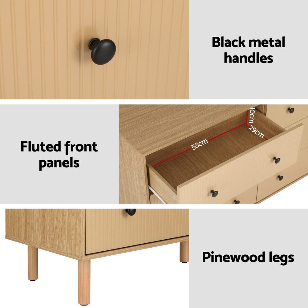 Ruth Tallboy 6-Drawer Chest Pine