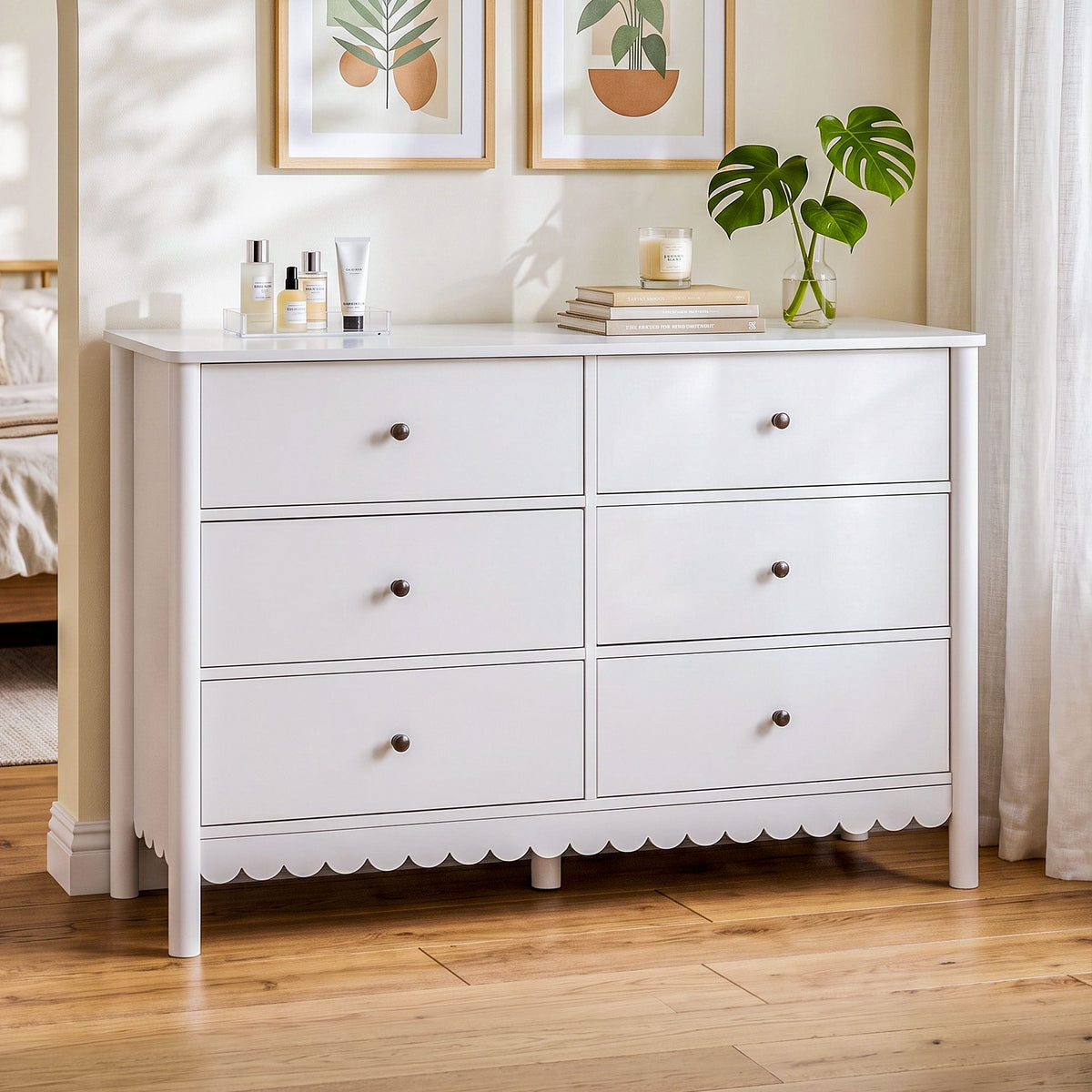 Artiss 6 Drawer Chest of Drawers Dresser Lowboy White