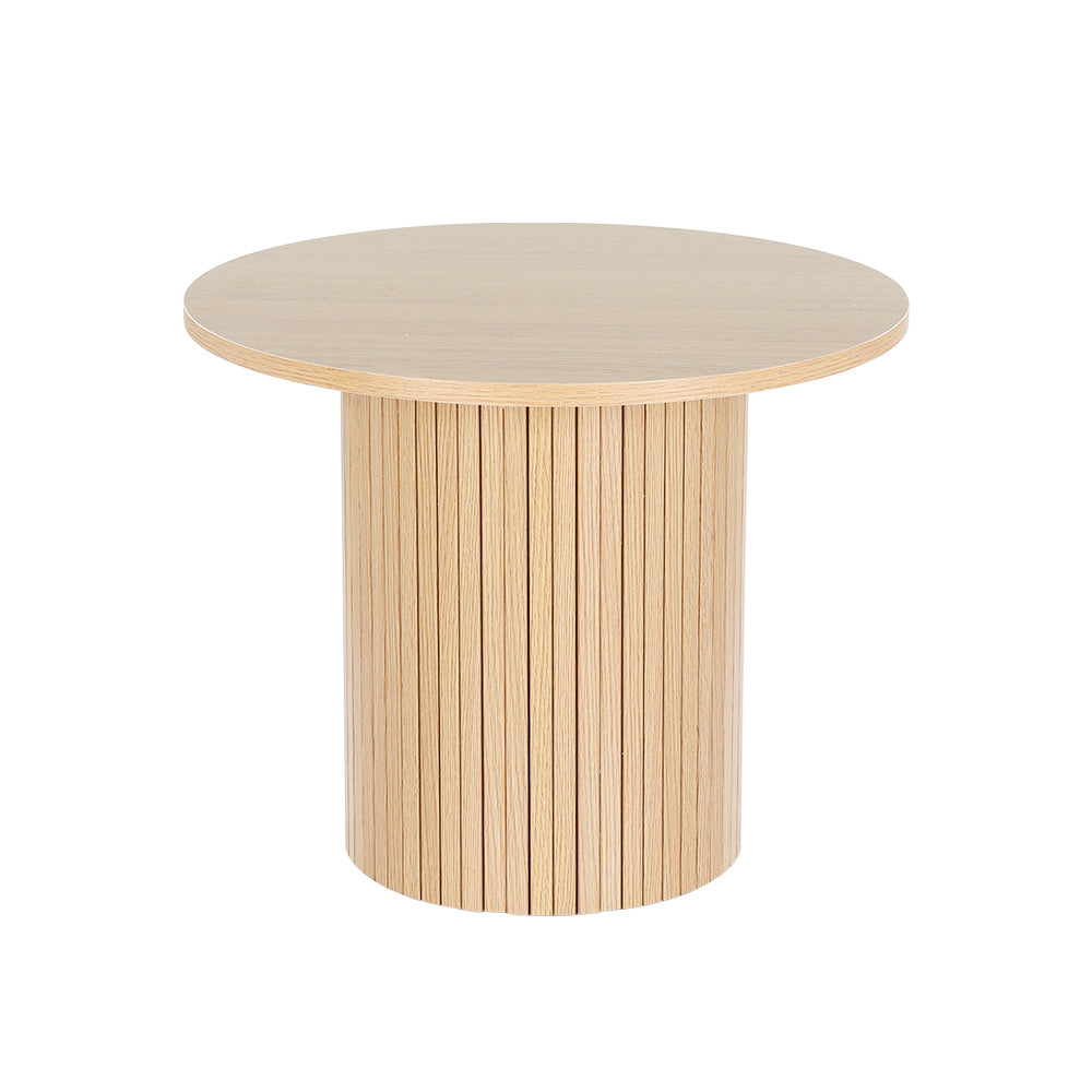 PIIA Round Coffee Table Fluted Base Pine