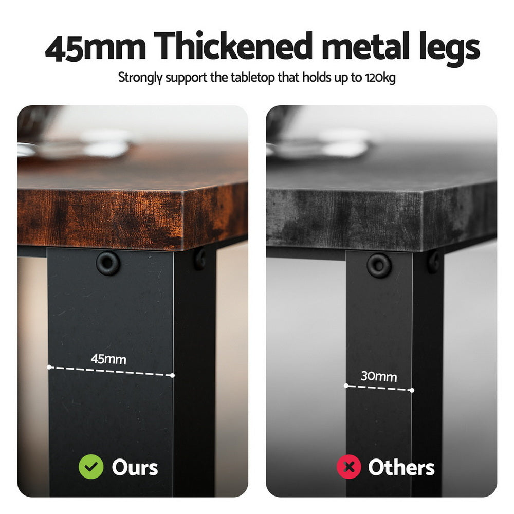 Rustic Brown 104CM Coffee Table 2-Tier Industrial Design