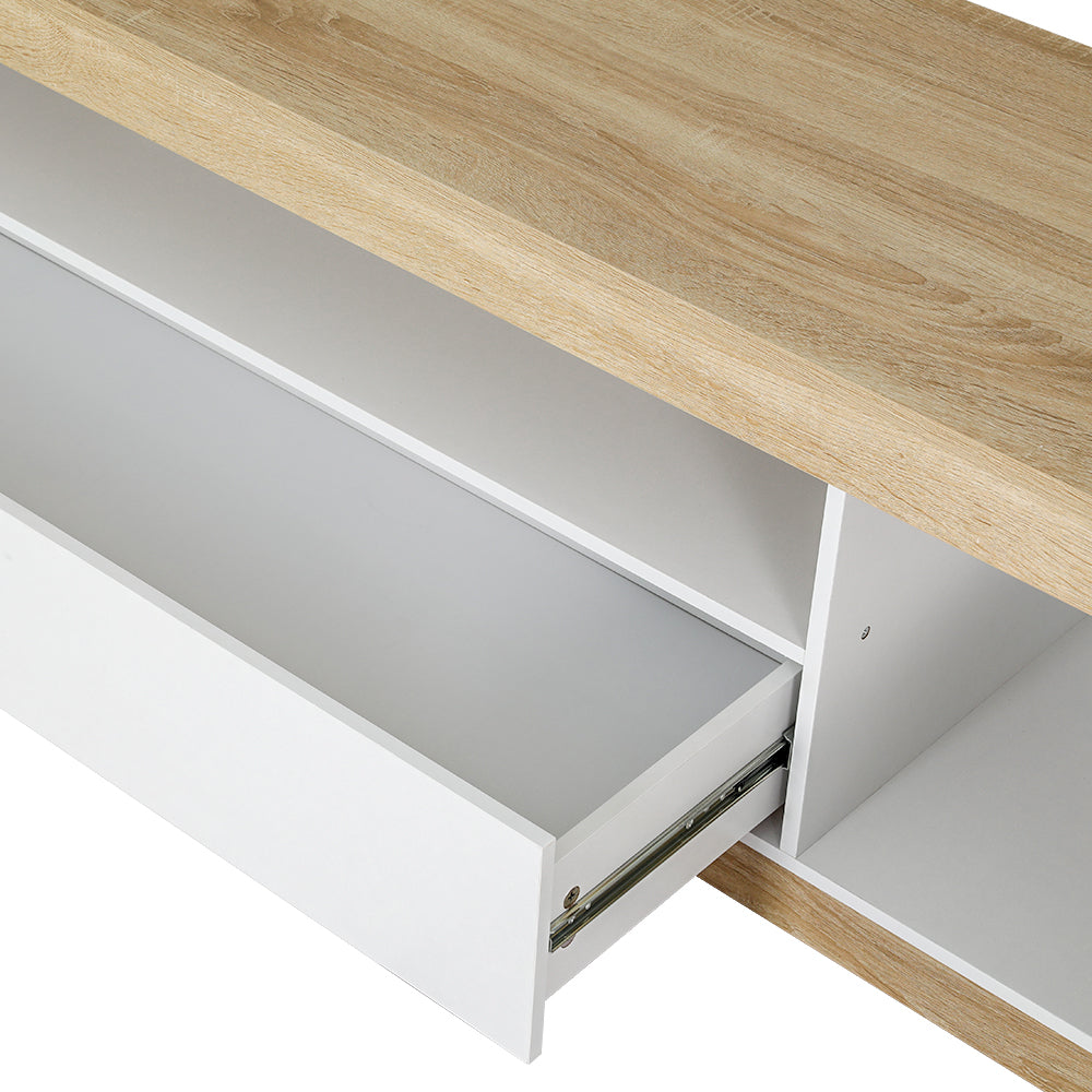 Lior 180cm TV Cabinet Entertainment Unit White Wood
